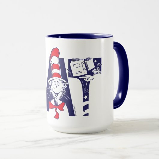 Katze im Hut | Cat-Face-Text Tasse (VorderseiteRechts)