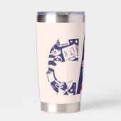 Katze im Hut | Cat-Face-Text Thermobecher (Vorderseite)