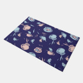 Katze im Hut | Das Fischmuster Fußmatte (Schrägansicht)