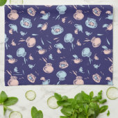 Katze im Hut | Das Fischmuster Geschirrtuch (Gefaltet)