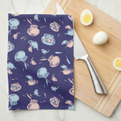 Katze im Hut | Das Fischmuster Geschirrtuch (Viertel Falte)