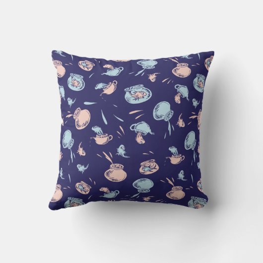 Katze im Hut | Das Fischmuster Kissen (Rückseite)