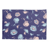 Katze im Hut | Das Fischmuster Kissenbezug (Rückseite-Links)