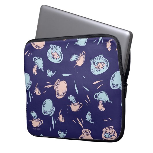 Katze im Hut | Das Fischmuster Laptopschutzhülle (Vorderseite Links)