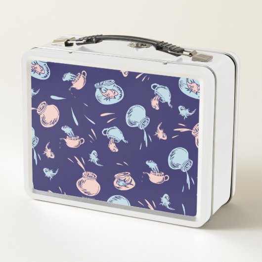 Katze im Hut | Das Fischmuster Metall Brotdose (Rückseite)