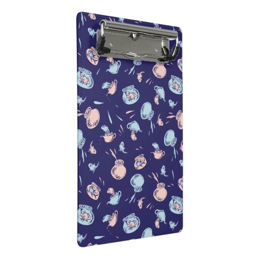 Katze im Hut | Das Fischmuster Mini Klemmbrett (Schrägansicht)