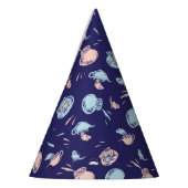 Katze im Hut | Das Fischmuster Partyhütchen (Links)