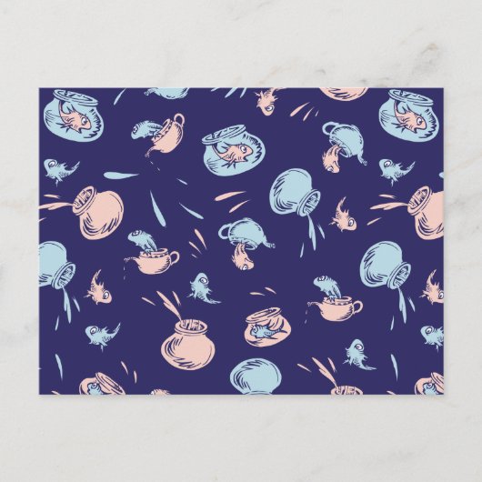 Katze im Hut | Das Fischmuster Postkarte (Vorderseite)