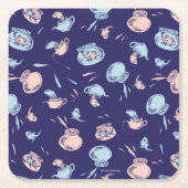 Katze im Hut | Das Fischmuster Rechteckiger Pappuntersetzer (Vorderseite)