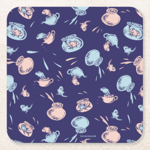 Katze im Hut   Das Fischmuster Rechteckiger Pappuntersetzer