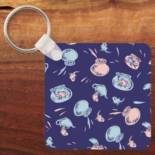 Katze im Hut | Das Fischmuster Schlüsselanhänger (Vorderseite)