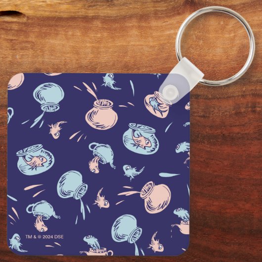 Katze im Hut | Das Fischmuster Schlüsselanhänger (Rückseite)