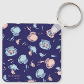 Katze im Hut | Das Fischmuster Schlüsselanhänger (Rückseite)