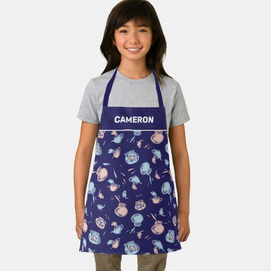 Katze im Hut | Das Fischmuster Schürze (Insitu)