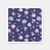 Katze im Hut | Das Fischmuster Serviette (Vorderseite)