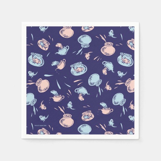 Katze im Hut | Das Fischmuster Serviette (Vorderseite)