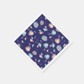 Katze im Hut | Das Fischmuster Serviette (Ecke)