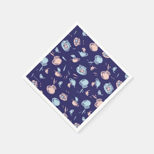 Katze im Hut | Das Fischmuster Serviette (Ecke)