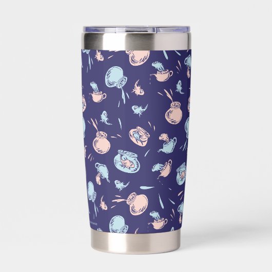 Katze im Hut | Das Fischmuster Thermobecher (Vorderseite)