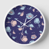 Katze im Hut | Das Fischmuster Uhr (Vorderseite)