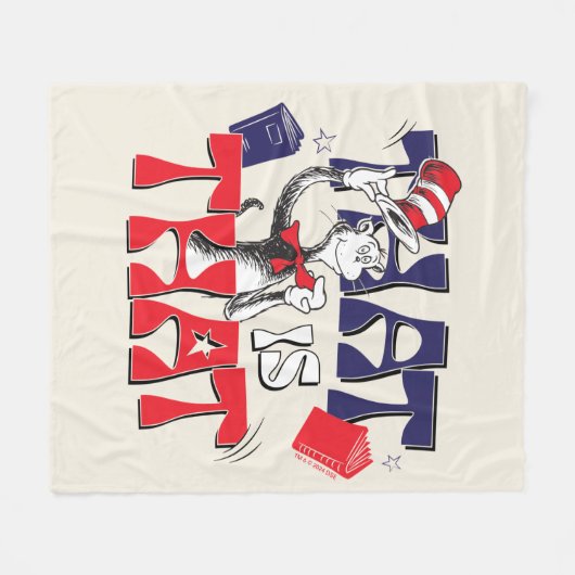 Katze im Hut | Das ist Fleecedecke (Vorderseite (Horizontal))