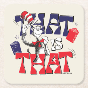 Katze im Hut   Das ist Rechteckiger Pappuntersetzer