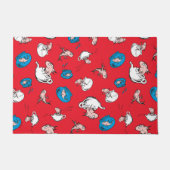 Katze im Hut | Das rote Muster der Fische Fußmatte (Vorderseite)