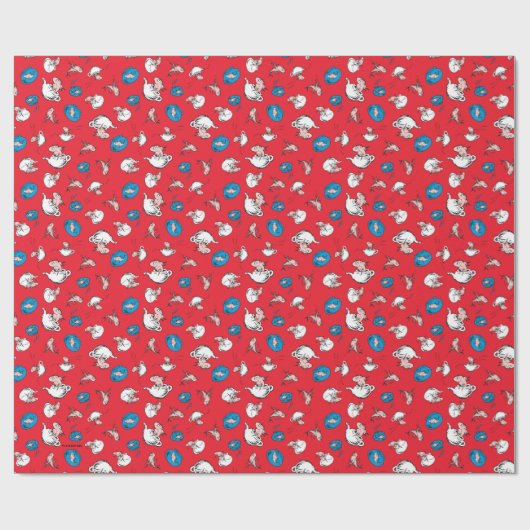 Katze im Hut | Das rote Muster der Fische Geschenkpapier (Flach)