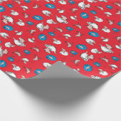 Katze im Hut | Das rote Muster der Fische Geschenkpapier (Ecke)