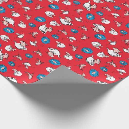 Katze im Hut | Das rote Muster der Fische Geschenkpapier (Ecke)