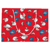 Katze im Hut | Das rote Muster der Fische Große Geschenktüte (Rückseite)