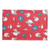 Katze im Hut | Das rote Muster der Fische Kissenbezug (Rückseite-Links)