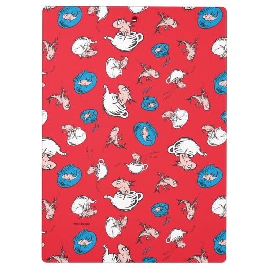 Katze im Hut | Das rote Muster der Fische Klemmbrett (Rückseite)