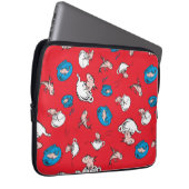 Katze im Hut | Das rote Muster der Fische Laptopschutzhülle (Vorne Rechts)