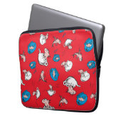 Katze im Hut | Das rote Muster der Fische Laptopschutzhülle (Vorderseite Links)