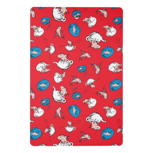 Katze im Hut | Das rote Muster der Fische Mini Klemmbrett (Rückseite)