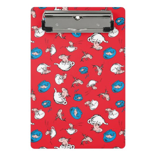 Katze im Hut | Das rote Muster der Fische Mini Klemmbrett (Vorderseite)