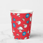 Katze im Hut | Das rote Muster der Fische Pappbecher (Links)