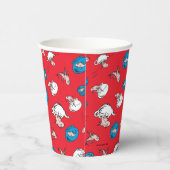Katze im Hut | Das rote Muster der Fische Pappbecher (Rechts)