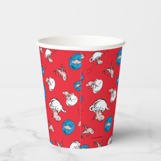 Katze im Hut | Das rote Muster der Fische Pappbecher (Rechts)