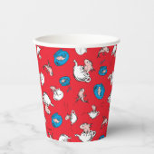 Katze im Hut | Das rote Muster der Fische Pappbecher (Vorderseite)