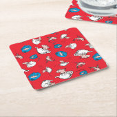 Katze im Hut | Das rote Muster der Fische Rechteckiger Pappuntersetzer (angewinkelt)