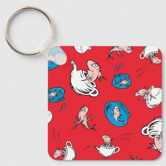 Katze im Hut | Das rote Muster der Fische Schlüsselanhänger (Vorderseite)