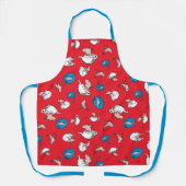 Katze im Hut | Das rote Muster der Fische Schürze (Vorderseite)