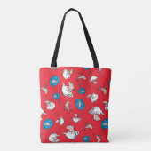 Katze im Hut | Das rote Muster der Fische Tasche (Rückseite)