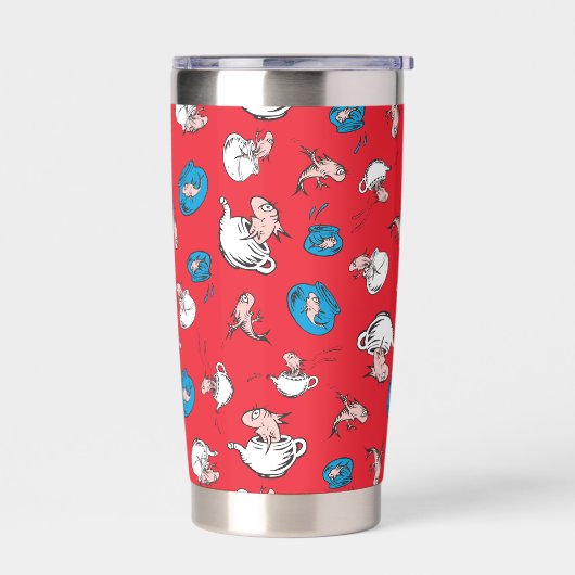 Katze im Hut | Das rote Muster der Fische Thermobecher (Links)