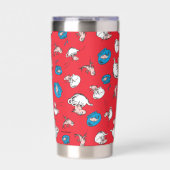 Katze im Hut | Das rote Muster der Fische Thermobecher (Vorderseite)