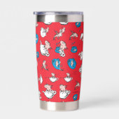 Katze im Hut | Das rote Muster der Fische Thermobecher (Rechts)