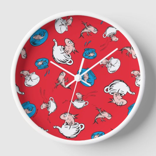 Katze im Hut | Das rote Muster der Fische Uhr (Vorderseite)