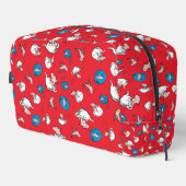 Katze im Hut | Das rote Muster der Fische Waschbeutel (Rechte Ecke)